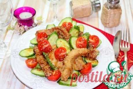 Теплый салат &quot;Именинный&quot; Невероятно вкусный салат! Сытный, не тяжелый, вполне может заменить собой основное блюдо.