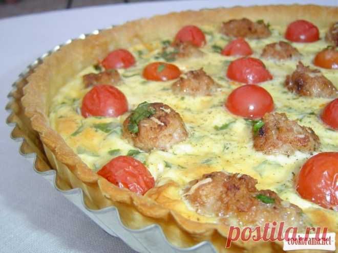 Киш с помидорами черри и мясными шариками / Пироги / Кукорама — вкусные рецепты!