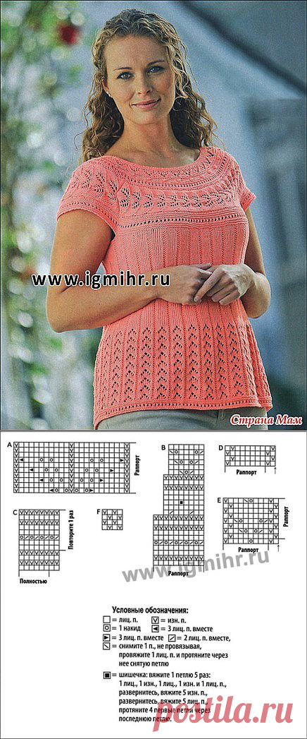 Коралловый топ с ажурной кокеткой, от финских дизайнеров.: Дневник пользователя ника 2013 - Страна Мам