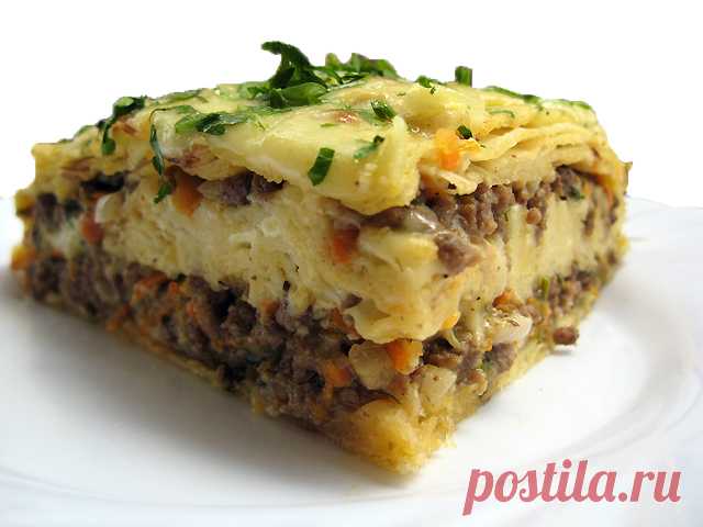 Мясной пирог из тонкого лаваша