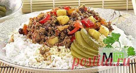 Мясное карри с рисом - кулинарный рецепт. Миллион Меню