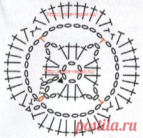 Коврик вязаный объемным узором