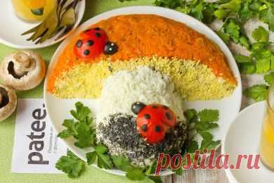 Салат Грибочек с курицей и шампиньонами - рецепт с фотографиями