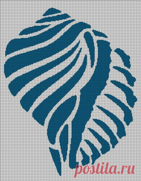 Sea snail silhouette cross stitch pattern in pdf