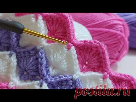 Выкройка детского одеяла Super Easy Crochet для начинающих / пошаговое одеяло / одеяло DIY