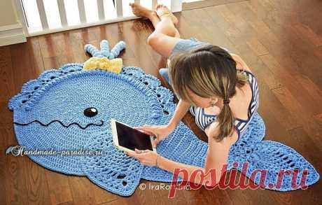 Дельфин - коврик крючком для ванной комнаты - Handmade-Paradise