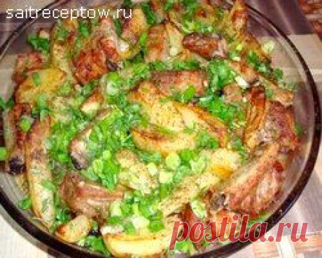 Свиные рёбрышки с картошкой в духовке | Сайт рецептов