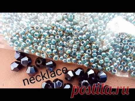 Necklace. Колье из бисера и биконусов