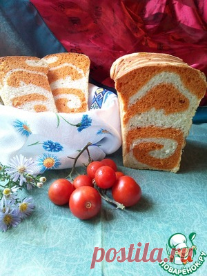 Томатный хлеб с рисунком - кулинарный рецепт