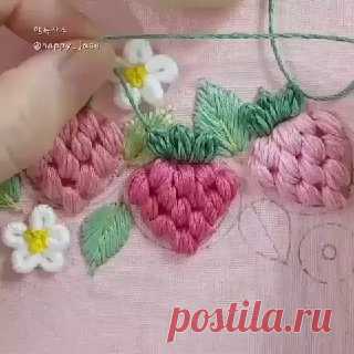 Вышиваем ягодки 😍#Вышивка  медведь крючком схема