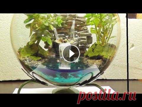 Флорариум своими руками diy Новая жизнь круглого аквариума Флорариум с эпоксидной смолой своими руками из круглого аквариума, впрочем можно использовать не только аквариум-подойд...