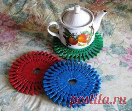 Teapot Mat DIY Projects with Pegs and Caps
