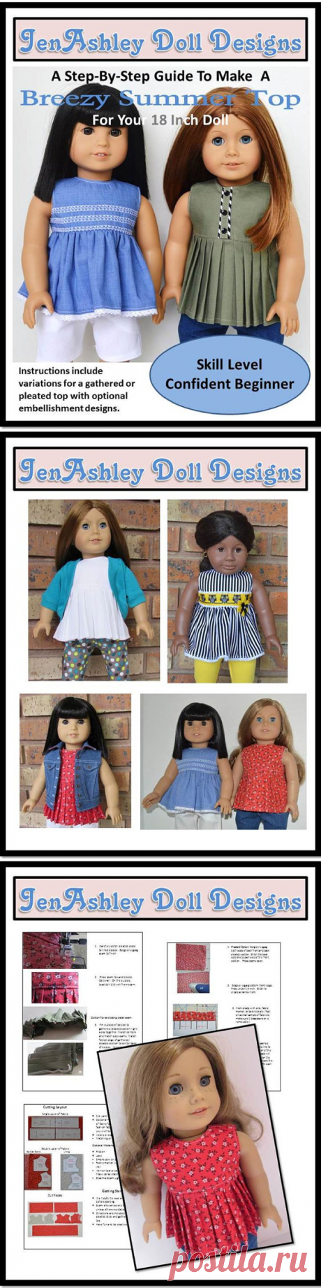 Pixie Faire Jen Ashley Doll Designs Breezy Summer Top Doll