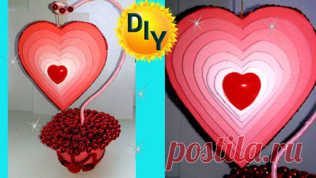 DIY Рукоделие мастер-класс топиарий в виде сердца Рукоделие