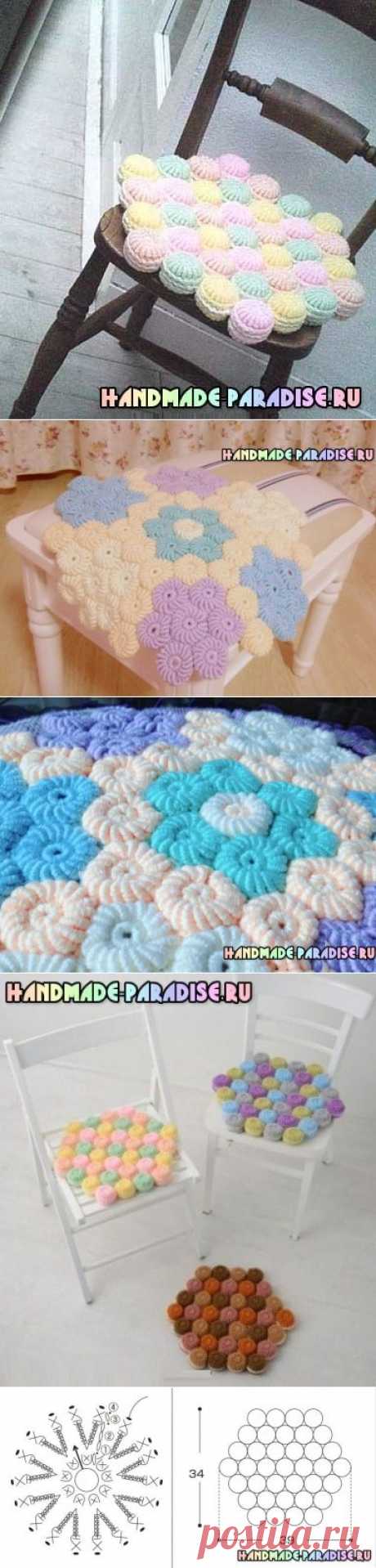 Симпатичные сидушки и коврики витыми столбиками