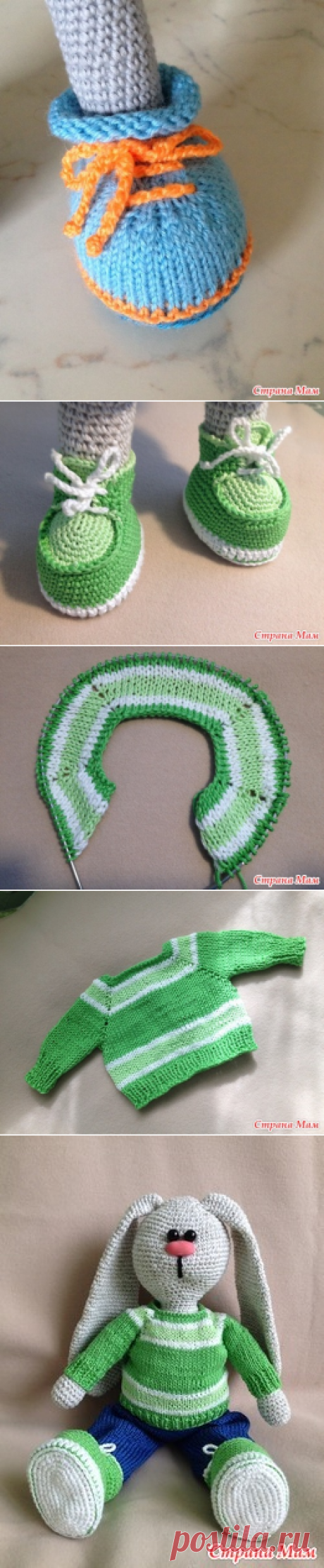 . Он-лайн. Зайка в шапочке. 6 этап. Курточка и шапочка - Амигуруми - Страна Мам