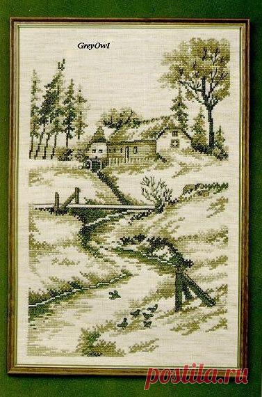 вышивка - пейзаж