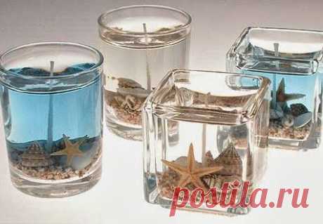 Beautiful DIY Beach Gel Candles that Capture Sea and Sand Whether you are having a wedding on the coast..or simply a summery beach themed wedding…