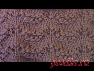Узор спицами Ажурные волны🤎Knitting patterns
