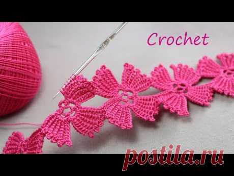 SUPER EASY Beautiful Flower Pattern Crochet  СУПЕР легкий УЗОР для вязания крючком БЕЗ ОТРЫВА НИТИ !