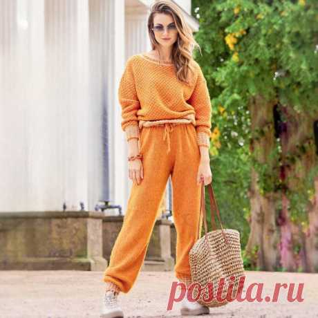 Костюм. Брюки-джоггеры спицами - WEKNIT