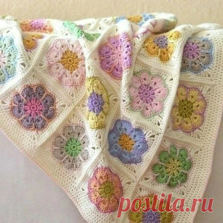 Яркий плед крючком. Проще простого. | Oksana HandMade | Дзен