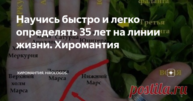 Научись быстро и легко определять 35 лет на линии жизни. Хиромантия Экспресс-тесты, полезные советы… Разве могут они не нравиться, если решают задачу эффективно и быстро? Ведь главное, чтобы работали, не так ли? Есть один лайфхак распространившийся по сети сродни вирусу, касается он датировки по линии жизни, а именно – «Как быстро, точно и легко определить 35 лет на линии жизни». Всего-то нужно соединить воображаемую точку от основания большого пальца с точкой у основания ...