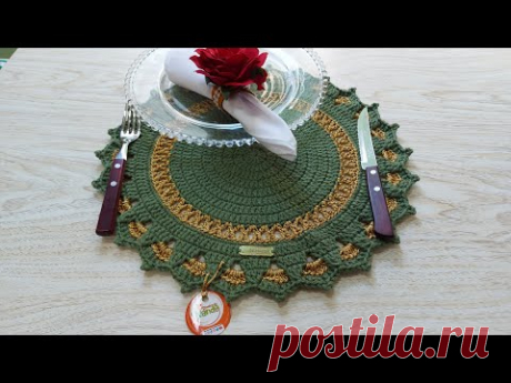 Sousplat NATAL 2022 por ‪@CrochedaNANDA‬ #americano #crochedananda #crochet
