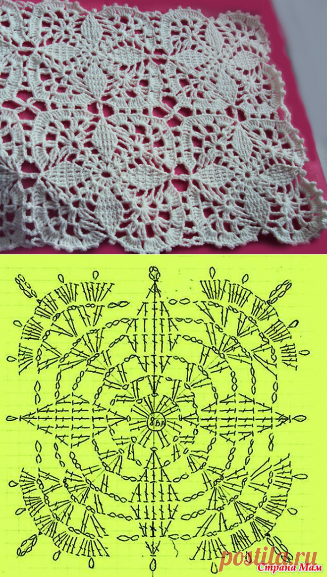 Интересный квадратный мотив крючком