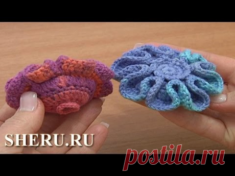 How To Crochet Flower Button Урок 5 часть 2 из 2 Пуговица вязаная крючком