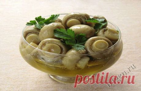 Быстрые маринованные шампиньоны.