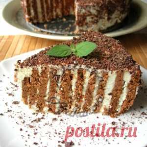 Полосатый Торт БЕЗ ВЫПЕЧКИ Вкусный десерт Всего за 20 минут - МирТесен