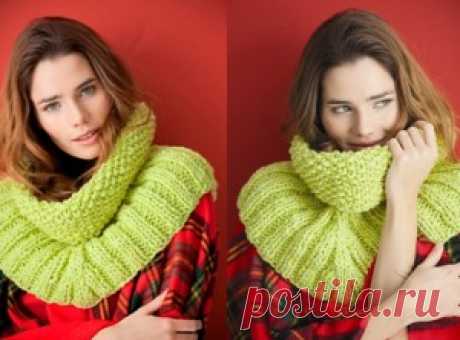 Модные шарфы-СНУДЫ (Snood) спицами 2. Идеи и описания.15 Моделей