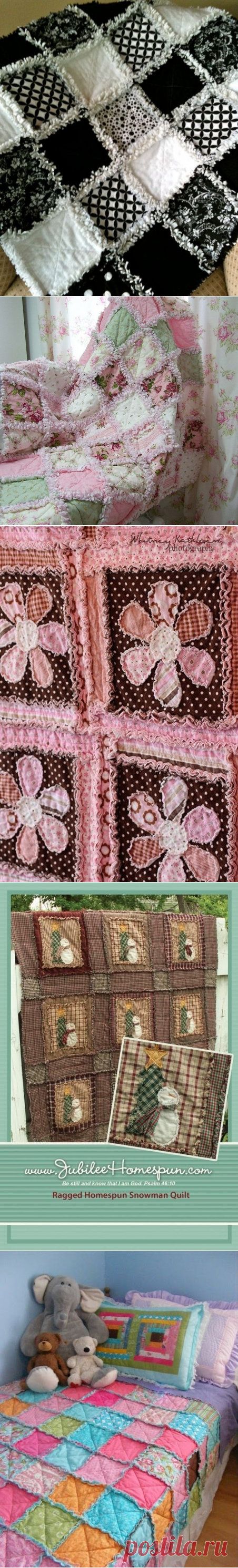 Необычные покрывала из лоскутов с декором синель