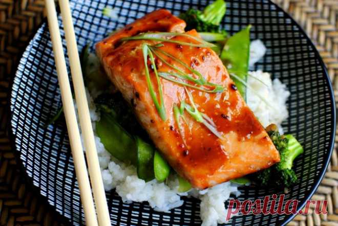 Запеченный лосось с клиновым сиропом