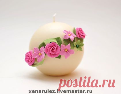 Свеча с цветами