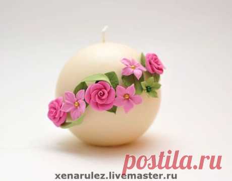 Свеча с цветами