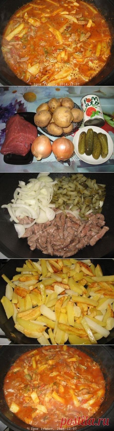 Как приготовить азу почти по-татарски - рецепт, ингридиенты и фотографии