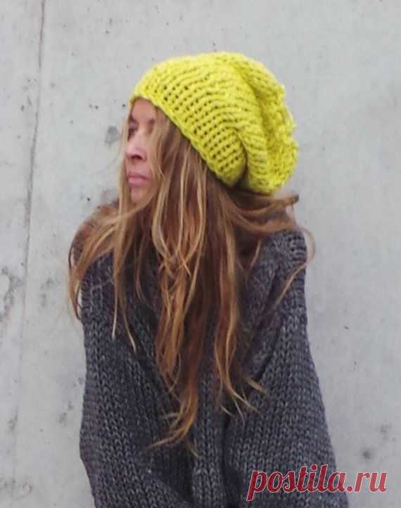 yellow hat / Neon hat Yellow Beanie hat Neon Yellow от ileaiye