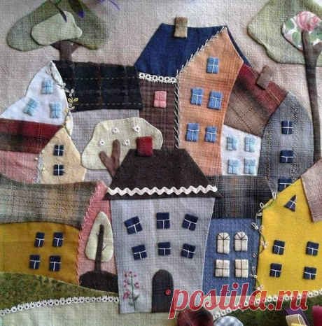 Чудесные домики в стиле пэчворк
