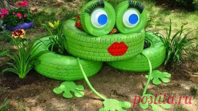 Поделки из шин и покрышек для дачи