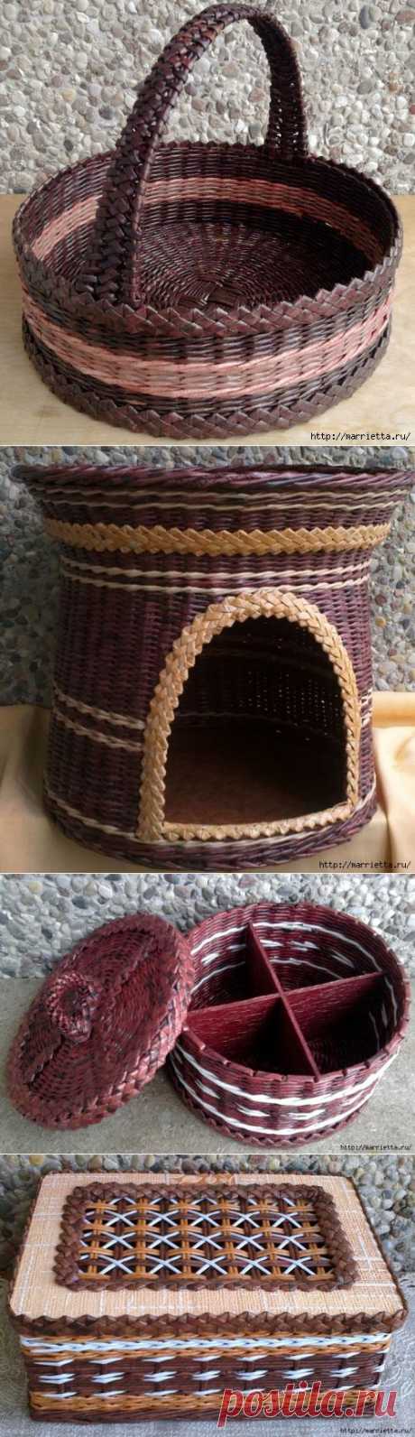 Плетение из газет. Мастер-класс и примеры применения фигурной косички.