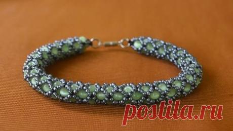 Браслет из бисера.  Ажурный жгут.  Бисероплетение.  Мастер класс