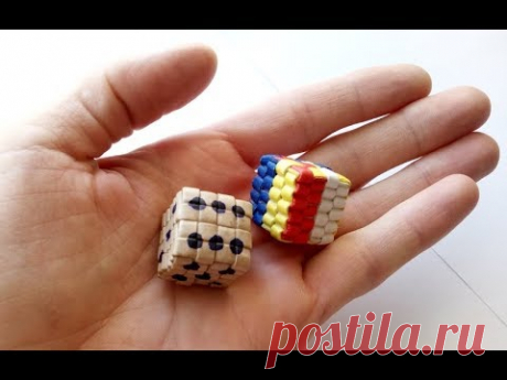 Кубик, кости игральные из бумаги, Cube dice made of pape