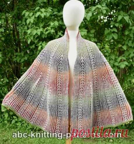 Brioche Fan Coral Shawl Free Shawl Knitting Pattern