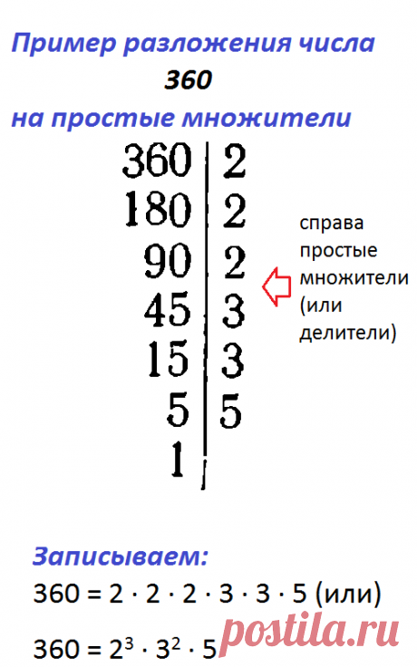 Разложение числа на простые множители. Арифметика. Математика 5 класс.