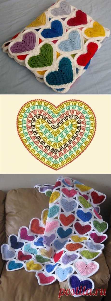 DIY Heart Baby Blanket. | Things to make | Детские Покрывала, Одеяла и Вязаные Крючком Детские Одеяла