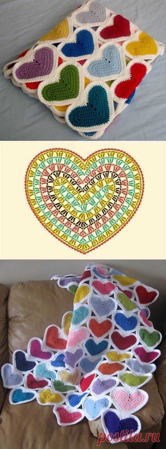 DIY Heart Baby Blanket. | Things to make | Детские Покрывала, Одеяла и Вязаные Крючком Детские Одеяла