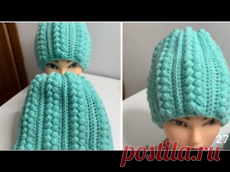 Женская шапка, вязаная крючком ☕️🧶