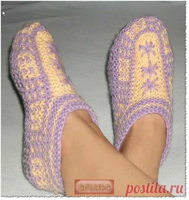 Красивые тапочки, которые очень легко связать!
